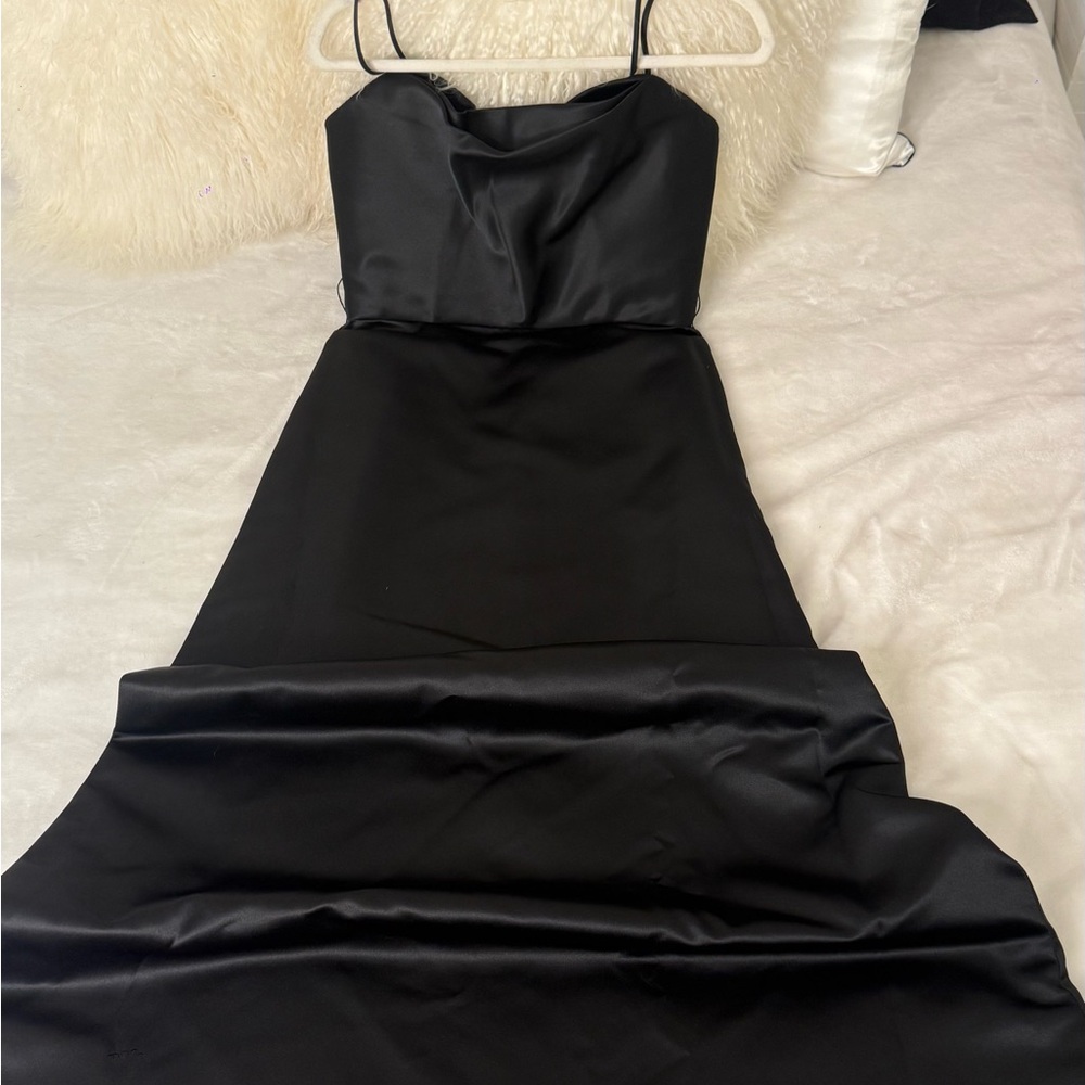 Black Tie Bridesmaid Prom Formal Sheath Gown 8 - Picture 5 of 17